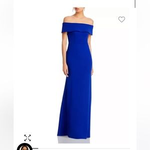 Off-the-Shoulder Scuba Crepe Gown